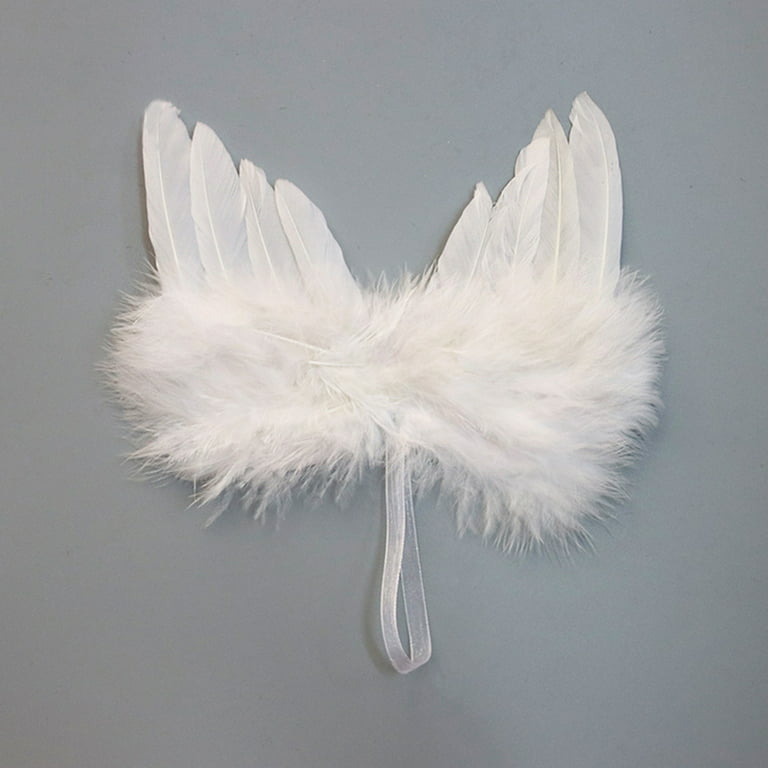 OUNONA Mini Crafts Angel Wingfairy Wings Diy Small Wing Decorative  Decorpatches Accessary White Decor Keychain Costume Angle 