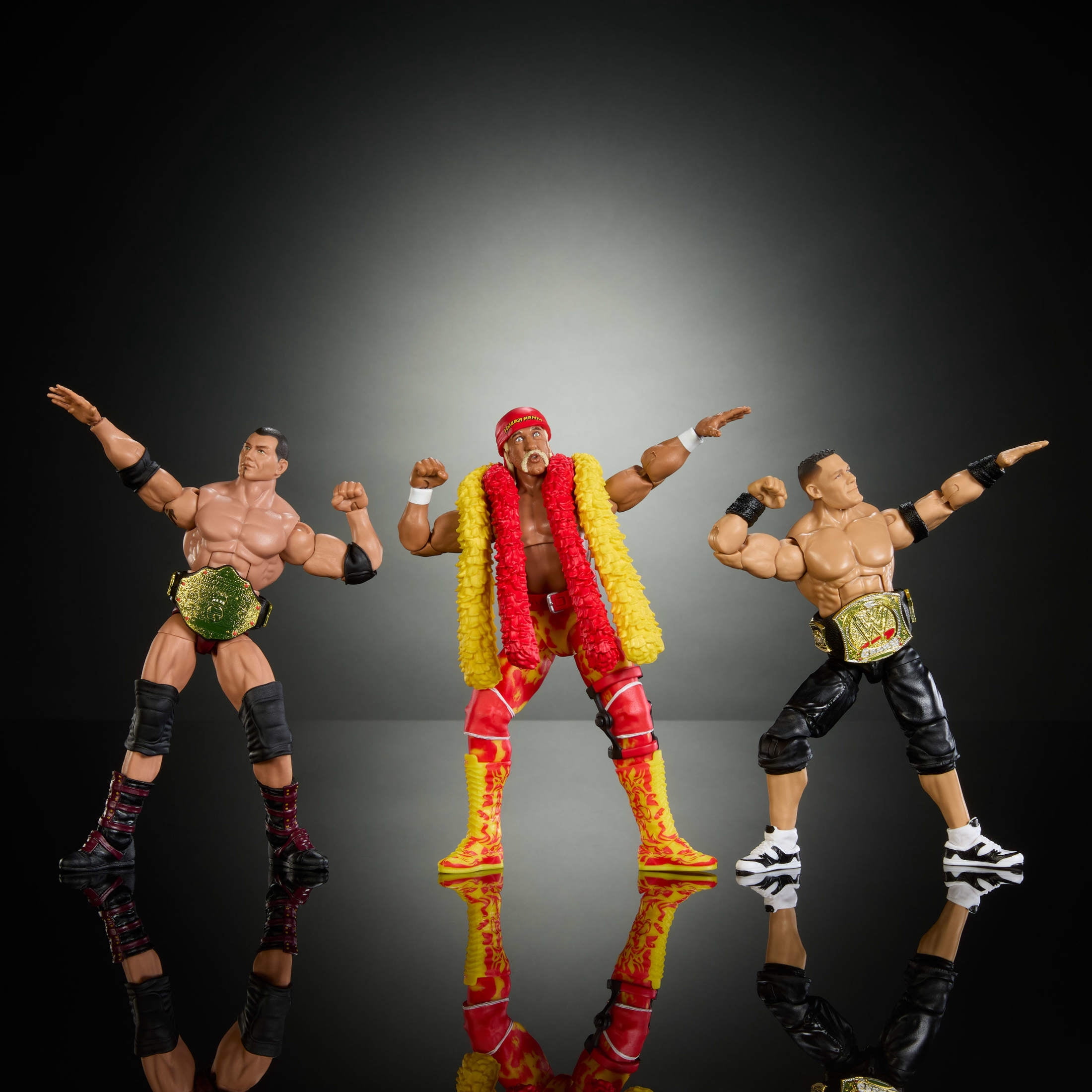WWE Elite Hulk Hogan John Cena Batista Action Figures, 6-inch Collectible Set with Articulation & Accessories