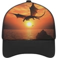 thumbnail image 1 of Sea Sunset Flying Dragon Baseball Cap Classic Golf Cap Soft Dad Hat Multicolor Adjustable Low Profile Hat Unisex, 1 of 6