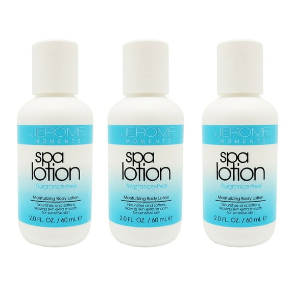 Jerome Moments Spa Lotion. Fragance-Free Skin Moisturizer. Gentle, Soothing and Hypoallergenic. 2 fl.oz. Pack of 3