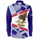 thumbnail image 1 of Camisas de manga larga con estampado 3D del emblema de Samoa Americana de Harajuku de tamaño pequeño para hombres, blusa con solapa gráfica con patrones tribales de Samoa, 1 of 6
