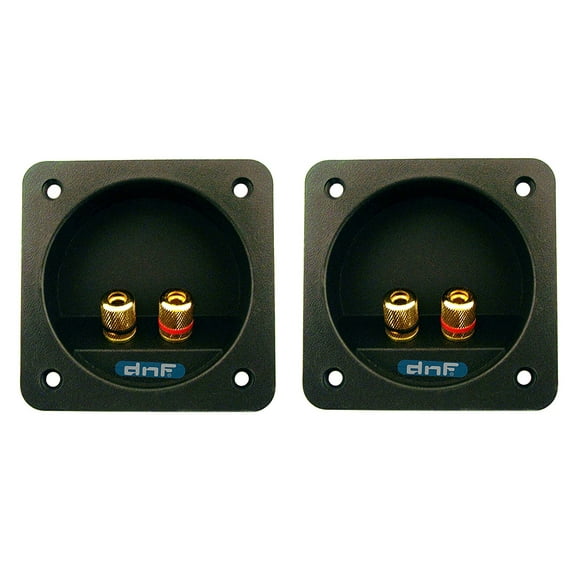DNF (2 Pack ) Black Square Banana Jack Speaker Box/ Subwoofer Terminal Cup Connector