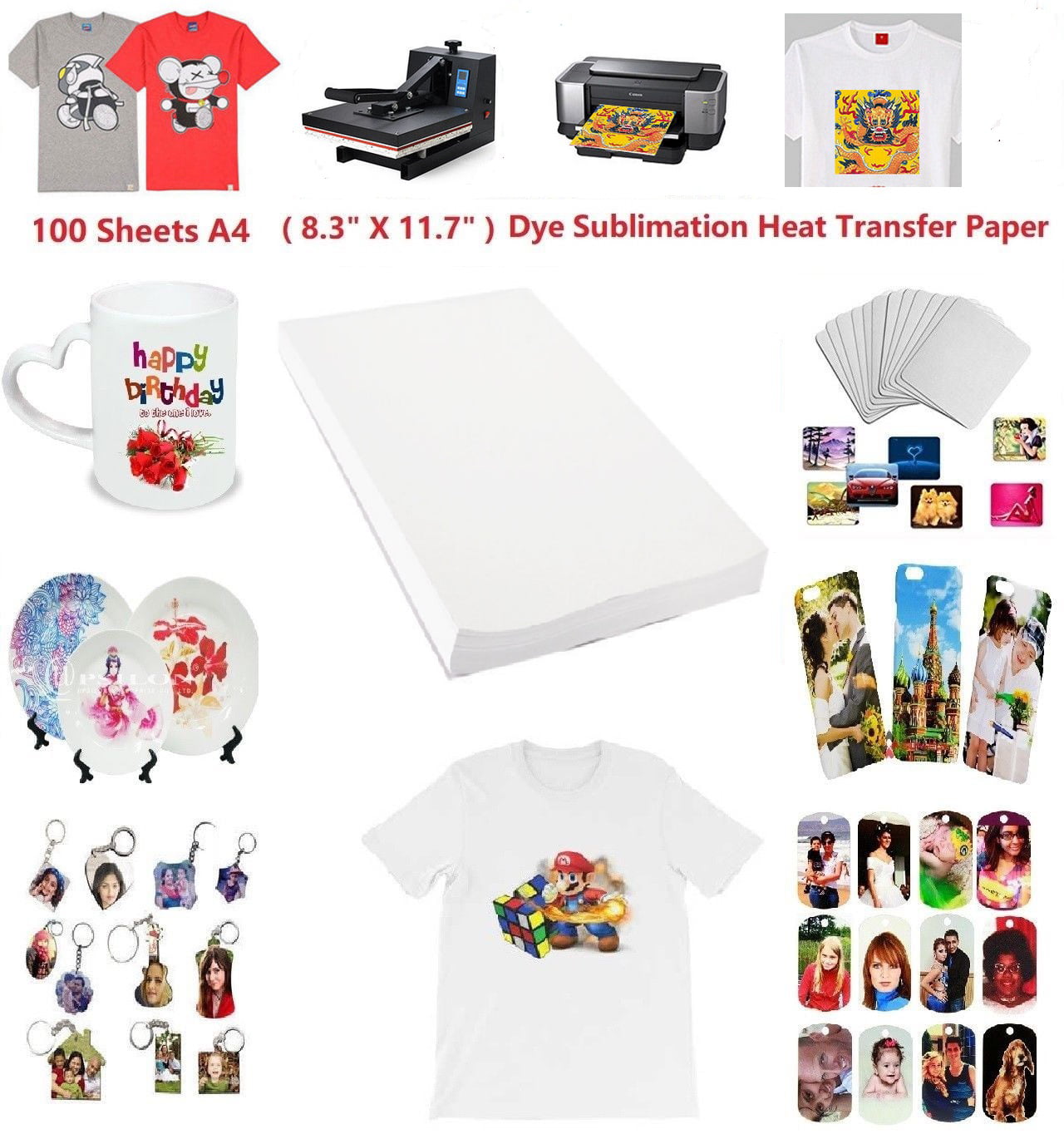 A4 White Sublimation Dark Fabric Heat Transfer Paper, For Printing, GSM:  100 at best price in Noida