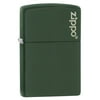 Zippo Green Matte Logo Pocket Lighter