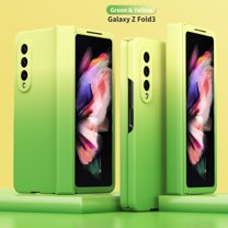 Galaxy Z Fold3 5G Case,Dteck Heavy Duty Armor Gradient Hard PC Back Case Shockproof Lightweight Cover for Samsung Galaxy Z Fold3 5G,Green/Yellow