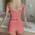 thumbnail image 3 of jobturf Lounge Sets for Women Summer Fashion Plaid Pajama Set Spaghetti Straps Scoop Neck Tank Tops and Shorts Matching Pjs 2 Piece Outfits, 3 of 8