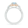 thumbnail image 2 of ANGARA Natural 1.5 ct Aquamarine Twisted Vine Ring with Diamond Halo in 14K White & Rose Gold for Women (Size-9x7mm) | March Birthstone, Anniversary, Jewelry Gift for Women | Natural Aquamarine Ring, 2 of 10