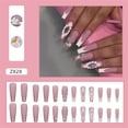thumbnail image 2 of Fofosbeauty 24pcs Press on False Nails Tips, Coffin Fake Acrylic Nails, Petal Relief French Pink, 2 of 10