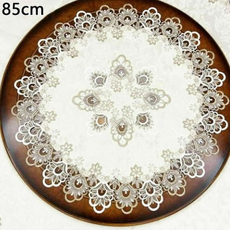 

Round Tablecloth Lace Floral Table Cover Dustproof Home Festival Table Cloth