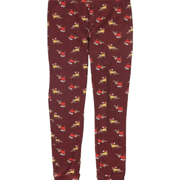 American Eagle Womens Winter Dogs Thermal Pajama Pants, Red, Large