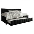 thumbnail image 2 of Castle Place Modern Velvet Upholstered Twin Daybed with Trundle, Black, 2 of 7