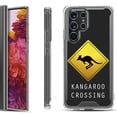 thumbnail image 1 of Shockproof Bumper Phone Case for Samsung Galaxy S22 Ultra 5G, by OneToughShield ® - Road Sign Kangaroo, 1 of 3