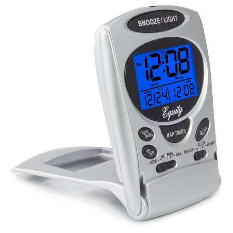 時計 SMART CANVAS Travel Letter from Africa Equity 31300 Fold-up Silver Digital Travel Alarm with Nap