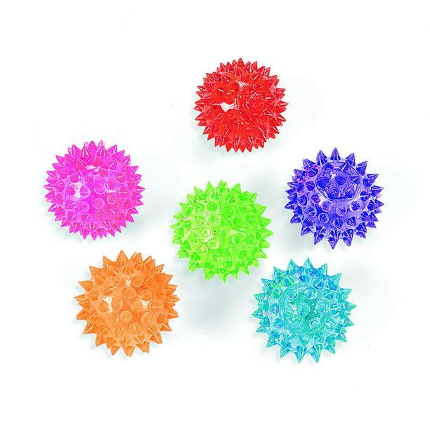 Mini Light Up Spiky Ball - Party Favors - 12 Pieces - Walmart.com ...
