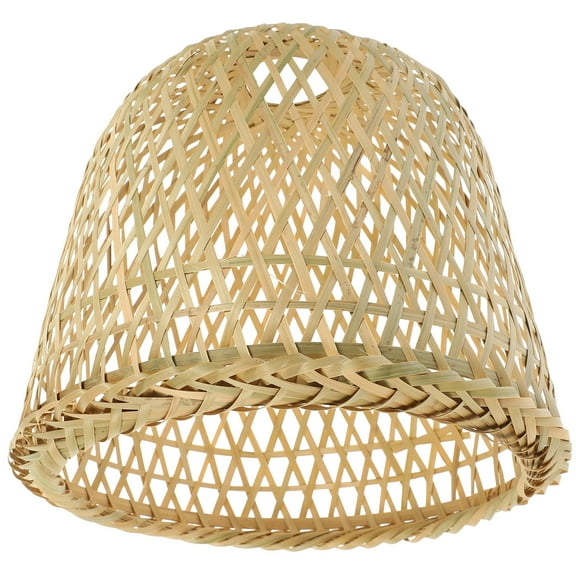 Swag Lamp Pendant Light Bamboo Lampshade Small Table