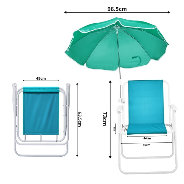 Folding Beach Chair with Umbrella for Adults, Lightweight Porable Camping Chair with 265lbs Capacity for Travel Picnic Concert & Outdoor Activities, Mint Green