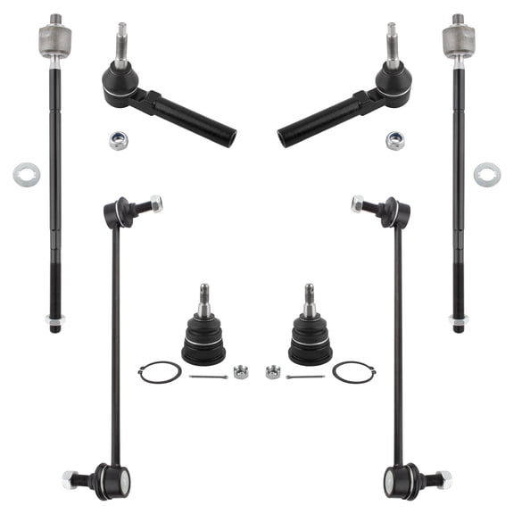 BOXI 8pcs Front Inner Outer Tie Rods Sway Bars Lower Ball Joints for Chrysler Town & Country 2008-2016 / for Dodge Grand Caravan 2008-2018 / for VW Routan 2009-2010 | K7258 ES800403 ES80646 K500082