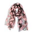 thumbnail image 2 of Wrapables® Sheer Silky Feeling Falling Leaves Long Scarf Wrap Shawl, Pink, 2 of 7