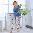 thumbnail image 4 of Kids Toddler Boys Girls Print Shoulder Button Long-sleeved Clothing+Pant Underwear/pajamas Two-piece Suit, 4 of 5