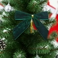 thumbnail image 2 of Velvet Christmas Bows for Christmas Garland Tree Wreath Decoration,Christmas Bows for Gift Wrapping,Christmas Tree Bows and Ribbon Decorations Crafts Wedding Tie Christmas Tree Topper Bow,Green, 2 of 9
