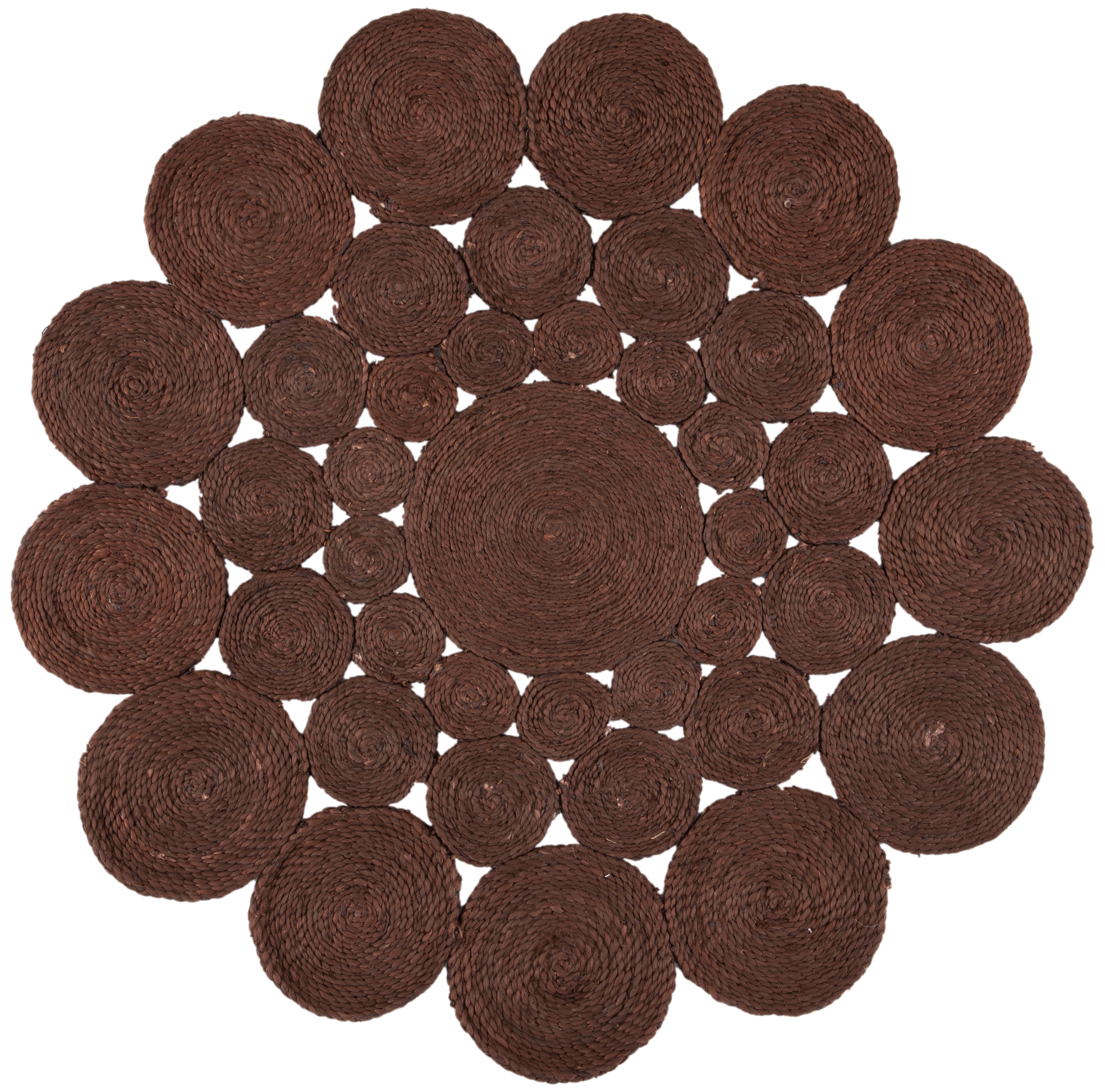 SAFAVIEH Natural Fiber Christian Geometric Area Rug, Brown, 6' x 6' Round