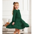 thumbnail image 4 of Arshiner Girls Dress Fall Boho Long Sleeve Shirred Smocked Tiered Party Dresses with Pockets, 4 of 6