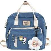 Cute Backpack Kawaii School Supplies Laptop Bookbag, Back to School and Off to College Accessories (Blue)