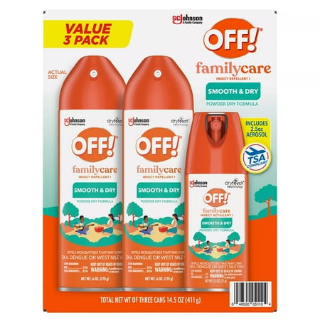 OFF! Family Care Mosquito Repellent Smooth and Dry  2 x 6 Ounce & 2.5 Ounce
