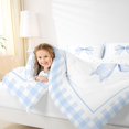 thumbnail image 3 of Erosebridal Blue Princess Bow Bedding Comforter Set, Cartoon Buffalo Queen Bedding Sets for Kids Teens Girls, Reversible, 7pcs, 3 of 6