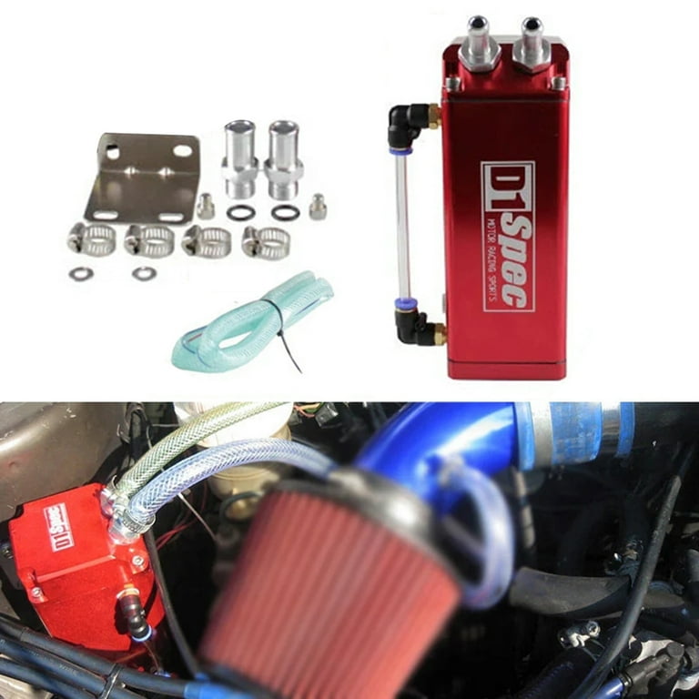 XWQ 0.5L Oil Catch Can High Strength Easy to Install Square Shape Engine  Red Oil Reservoir for Car 