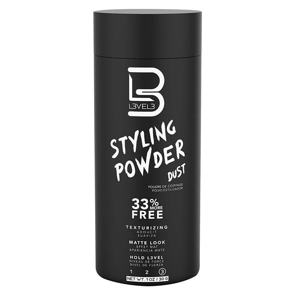 L3VEL3 Styling Powder - Long Lasting Natural Look - Delivers Matte Finish - Leaves No Greasy Residue or Clumps - Washes Out with Ease - Easy to Apply and Distribute - Ideal for All Hair Types - 1 oz