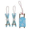 thumbnail image 4 of WASHWEPE Christmas Party Pendant Blue Wooden Sleigh Decor 3Pcs 4x1.8x1.2in, 4 of 8