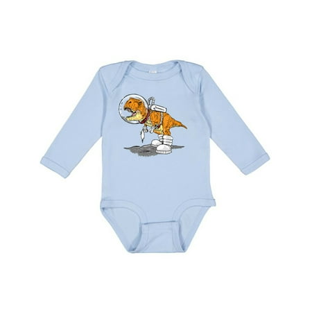 

Inktastic Science Fiction Day Astronaut Dinosaur Gift Baby Boy or Baby Girl Long Sleeve Bodysuit