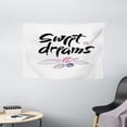 thumbnail image 1 of Sweet Dreams Tapestry, Hand Lettering with Brush Stroke Effect Watercolor Foliage Leaves Illustration, Wall Hanging for Bedroom Living Room Dorm Decor, 60W X 40L Inches, Multicolor, by Ambesonne, 1 of 2