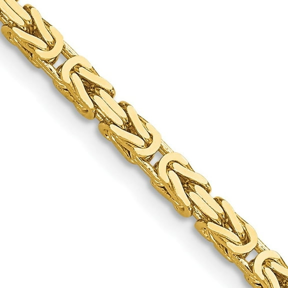 Auriga Fine Jewelry 14K Yellow Gold 2.5 mm Byzantine Chain Necklace for Women 22"