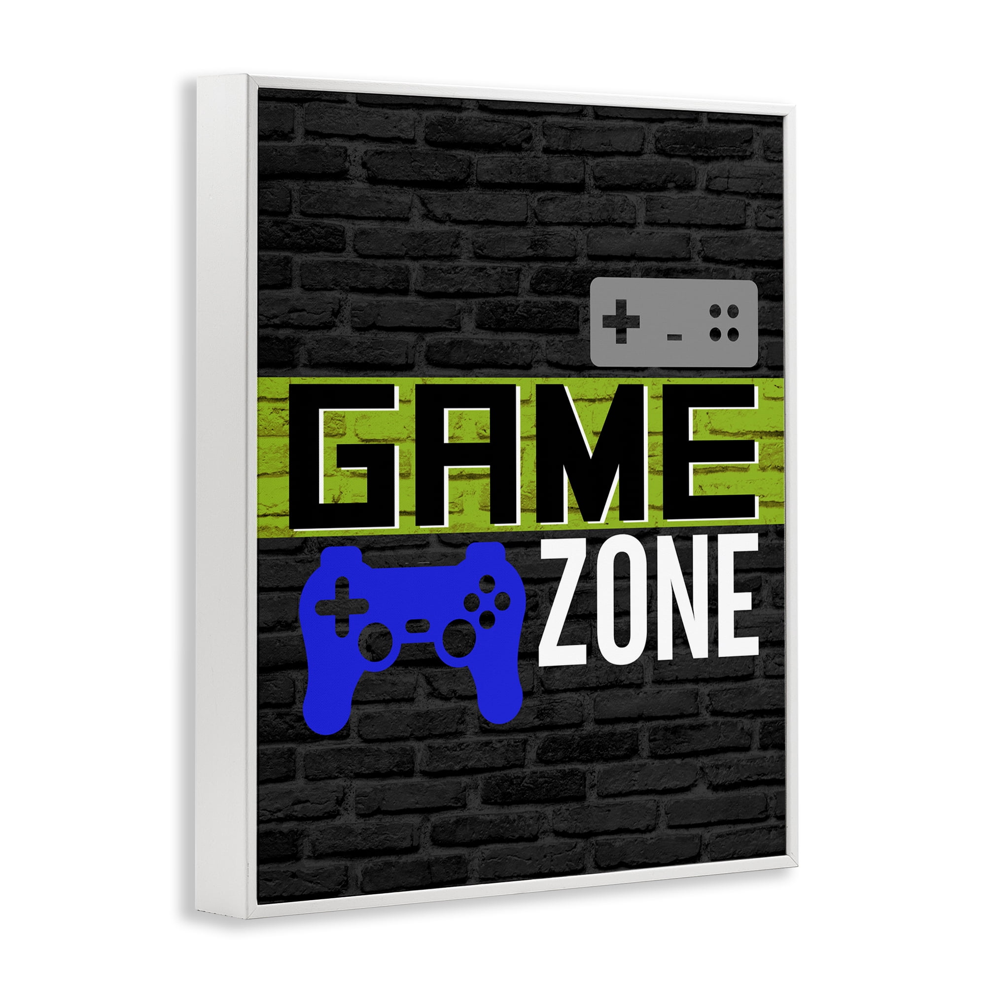 Stupell Industries Vintage Game Zone Typography Painting White Framed Art Print Wall Art, 16 x 20