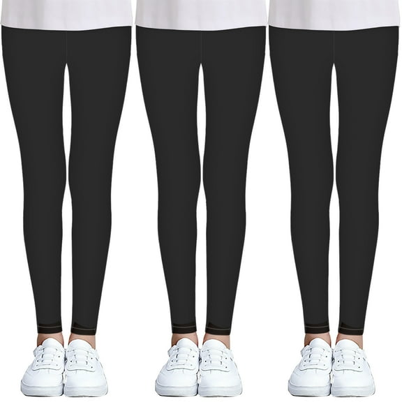 Yuyuekeji 3 Packs Little Girls Stretch Leggings Little Kids Soft Pants Size 4-12T