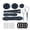 black, variant on Hair Accessories Set - Foam Sponge Bun Shapers, Magic French Twist Clip, Snap Bun Makers, Elastic Bands, and Hair Pins (Brown)