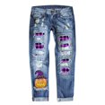 thumbnail image 2 of Lroveb Halloween Jeans for Women S Ripped Stretch Cute Skinny Slim Fit Distressed Destroyed Butt Lifting Curvy Denim Pants Denim Pants, 2 of 5