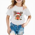 thumbnail image 4 of sdbrld 12 18 24 Months Baby Girls Xams Shirt for 1T 2T Toddler Crew Neck Short Sleeve Christmas‑themed Casual Holiday Cute Tee Tops White Sizes 1-2 Years, 4 of 5