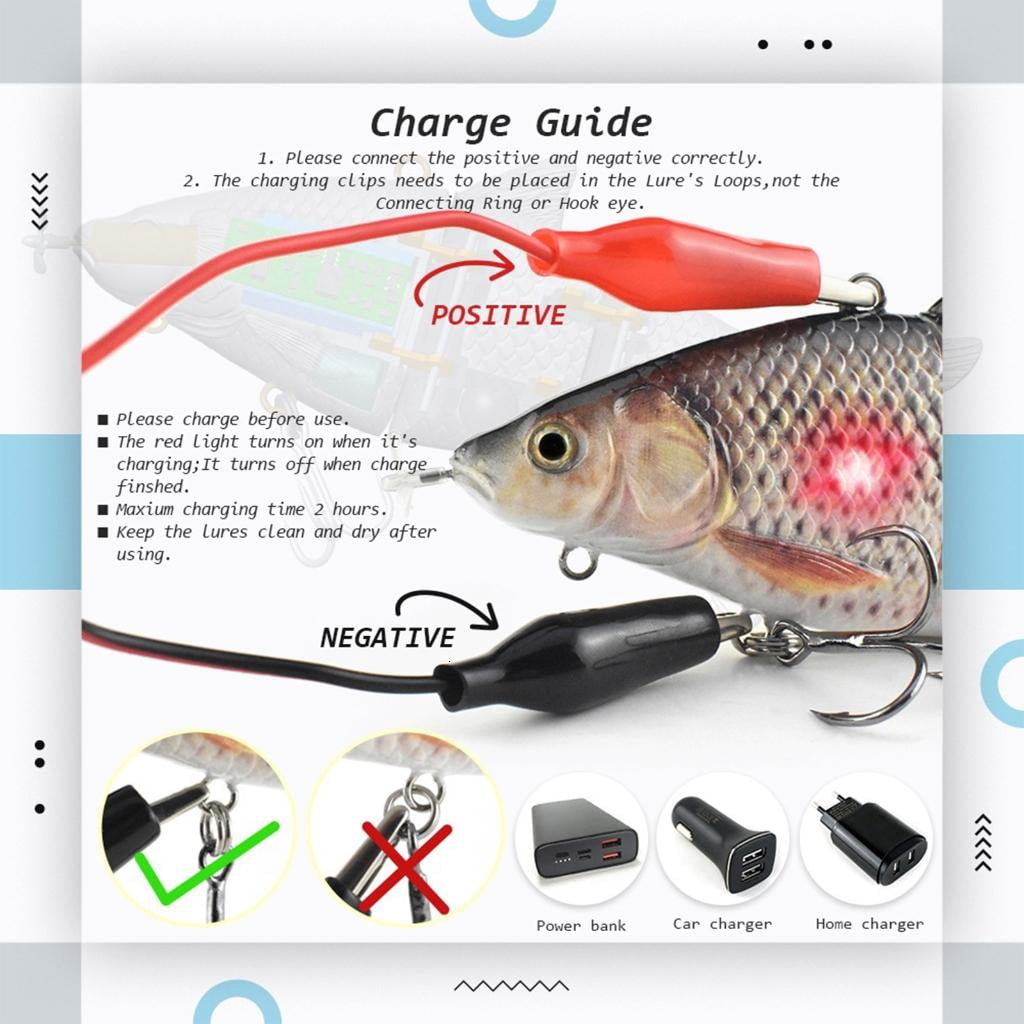 hejhncii Fishing Tackle Robotic Swimming Lure 4 Segement Fishing Baits Electric Baits