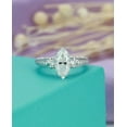thumbnail image 4 of HeartsAndYou 1ct Marquise Cut Moissanite Vintage Inspired Trilogy Engagement Ring for Women 18k White Gold Over Silver, 4 of 8