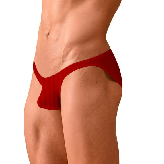 Aayomet Boxers For Men Mens Bikini Low Waist High Fork Small Triangle Cotton Breathable Panties,Red X-Large