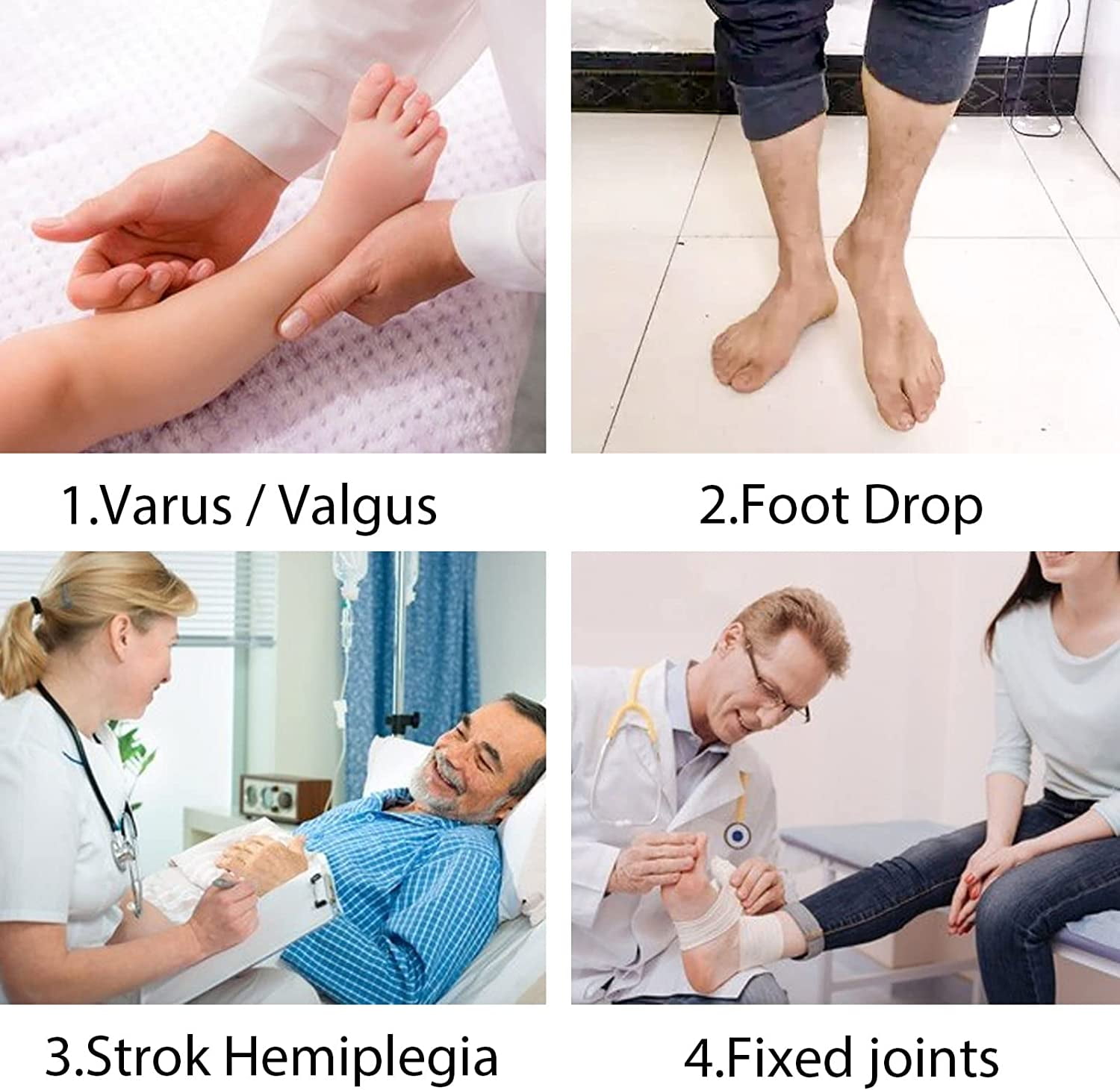 AFO Foot Drop Brace Ankle Foot Orthosis Medical Afo Walking with Shoes for Stroke Hemiplegia Men & Women Left / Right Foot