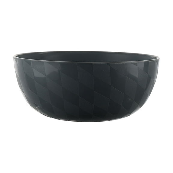 Mainstays - Grey Round Plastic Cereal Bowl, Wavy Checkered Etched, 38-Ounce