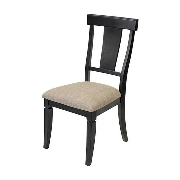 Two Wood Traditional Kitchen Table Chairs Dining Seats Black