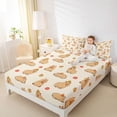 thumbnail image 4 of Erosebridal Kawaii Capybara Bed Sheets for Kids, Orange Fruit Print King Sheets, 4pcs, 4 of 5