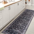 thumbnail image 4 of JONATHAN Y WASHABLE 2 x 8 Runner Rug, Kemer All-Over Persian - Black/Blue, WSH104D-28, 4 of 9