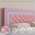 thumbnail image 2 of 4 EVER WINNER Queen Floating Bed Frame with LED Lights, LED Upholstered&nbsp;Platform Bed Frame with Diamond Tufted Headboard, Pink LED Bed Frame for Bedroom, Pink, 2 of 6