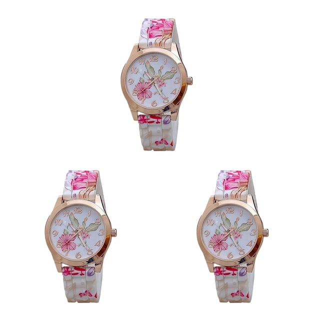 Sonducket Fashion Wrist Watch Wear-resistant Printing Watches Buckle Causal Needle Pointer with Wristwatch Lightweight Clock Type1